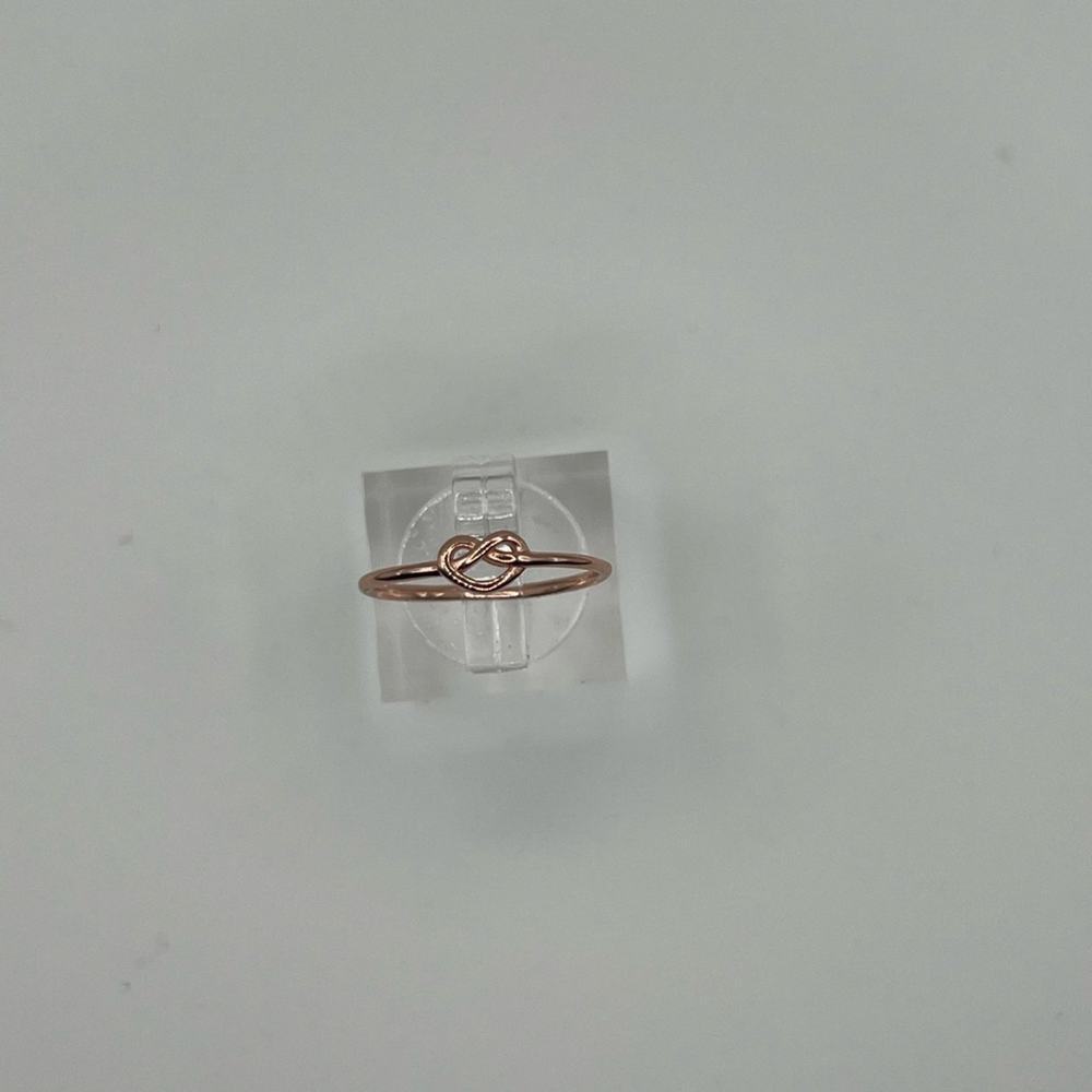 sterling silver rose gold knot ring size 6